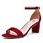 Women’s Open Toe Block Heel Sandals – Low Chunky Heel, Ankle Strap, Dress & Party Shoes