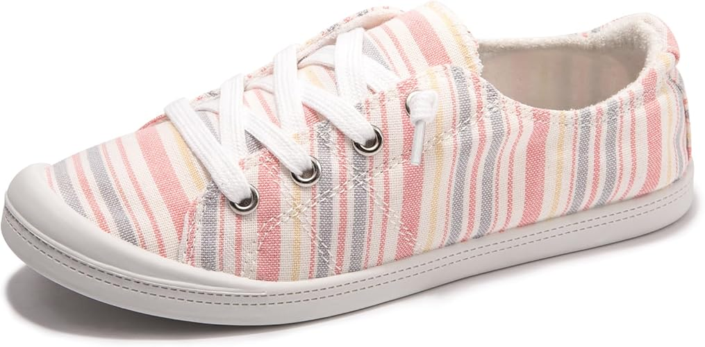 Women’s Slip-On Canvas Sneakers – Low Top Casual Walking Shoes