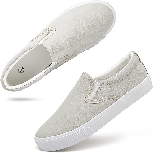 Women’s Slip-On Canvas Sneakers – Low Top Casual Loafers, Non-Slip Shoes